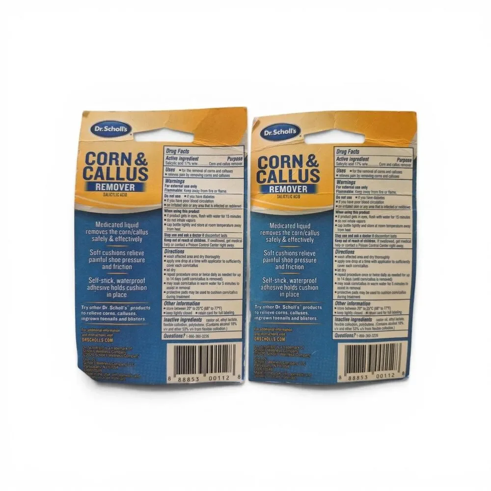 2 Pack Liquid Corn & Callus Remover, 0.33 Ounce   Removes Corns & Calluses Fast